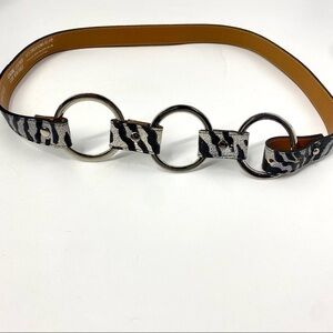 Les Creations Elite animal print leather waist belt 41”